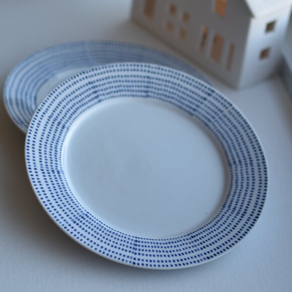 West Elm Hand-Painted Dotted Salad Dessert Plates - Discontinued - Set of 2 - Picture 1 of 10